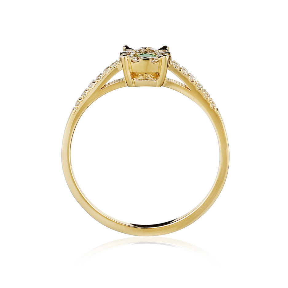 Forever-Unique-Jewels-Natural-diamonds-Diamanti-Gioielli-Collezione-DailyChic-Oro-Gold-Anello-Ring-Daisy-Smeraldo-Emerald