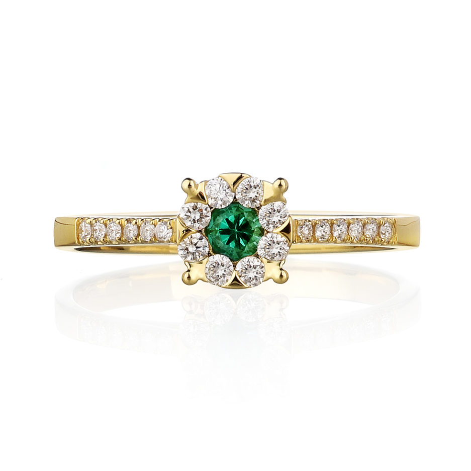 Forever-Unique-Jewels-Natural-diamonds-Diamanti-Gioielli-Collezione-DailyChic-Oro-Gold-Anello-Ring-Daisy-Smeraldo-Emerald