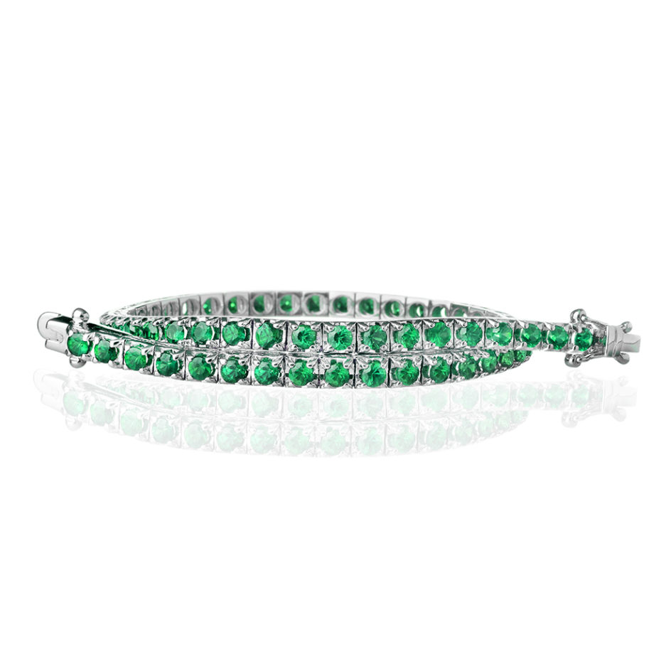 Forever-Unique-Jewels-Natural-Diamonds-Tennis-Gold-Braccialetto-Daily-Chic-Gold-Smeraldi-Emerald.