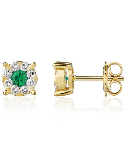 Forever-Unique-Jewels-Natural-diamonds-Diamanti-Gioielli-Collezione-DailyChic-Oro-Gold.-Orecchini-Daisy-Smeraldo-Emerald
