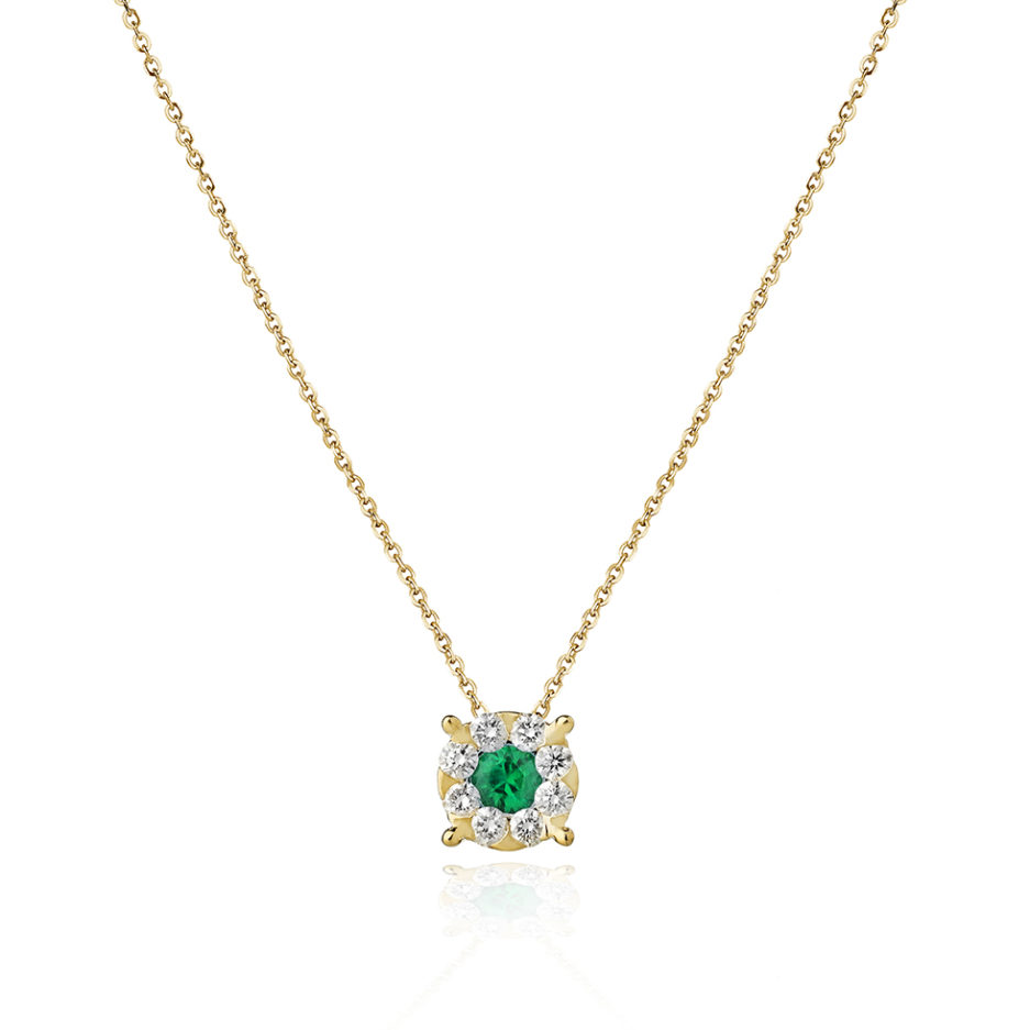 Forever-Unique-Jewels-Natural-diamonds-Diamanti-Gioielli-Collezione-DailyChic-Oro-Gold.-Pendente-Ciondolo-Daisy-Smeraldo-Emerald