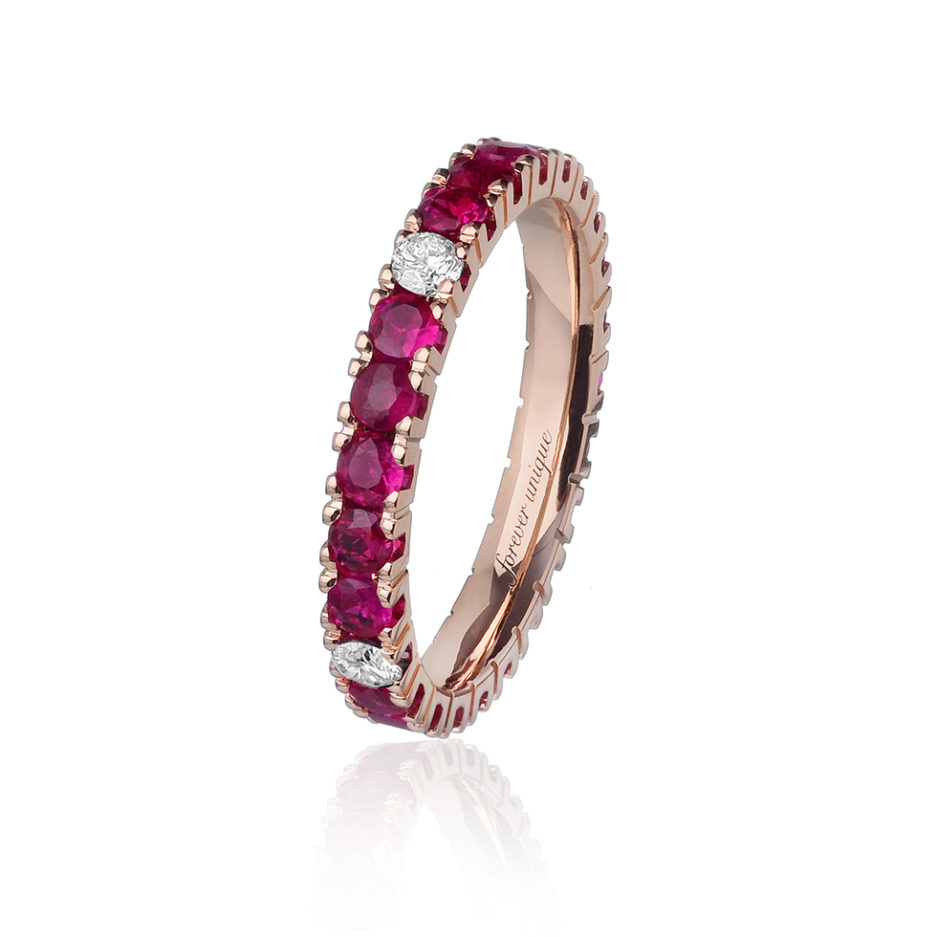 Forever-Unique-Jewels-Diamonds-Diamanti-Naturali-Natural-Diamonds-Rubini-Ruby-Stones-Rose-Gold-Eternelle-ring-Anello-Veretta-Daily-Chic-Collection-Cometa-Ring.