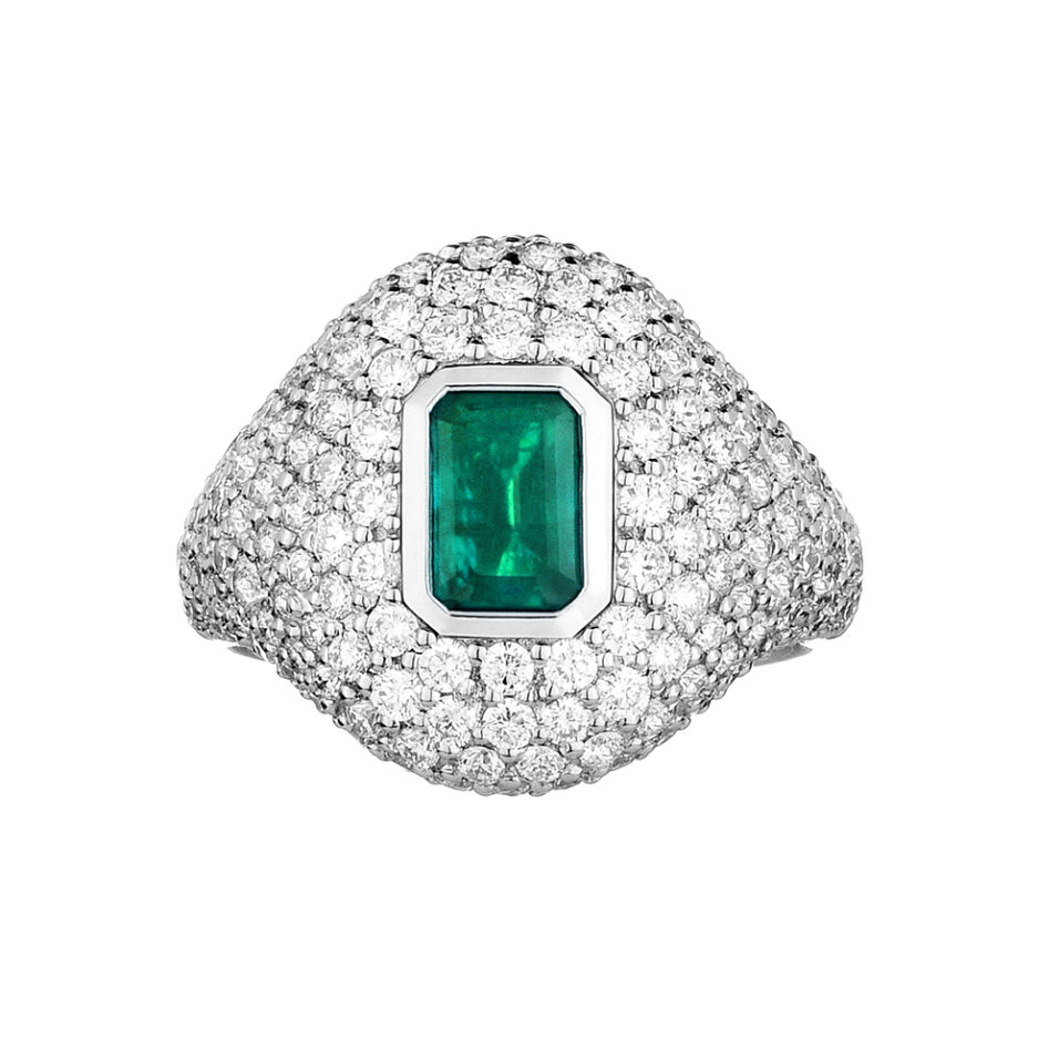 Forever-Unique-Jewels-Natural-diamonds-Diamanti-Gioielli-Collezione-DailyChic-Smeraldo-Emerald-Anello-Anello-Musone-Musone-Ring